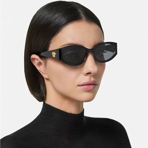 VERSACE Sunglasses VE2263 143387 Black/Dark Gray Women NEW - Picture 1 of 12